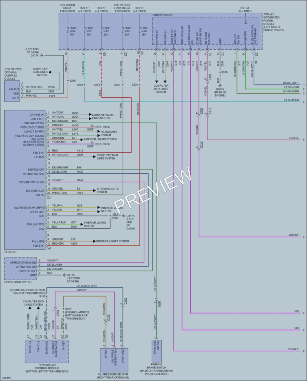 2013 Ram CV Instrument Cluster wiring diagram preview