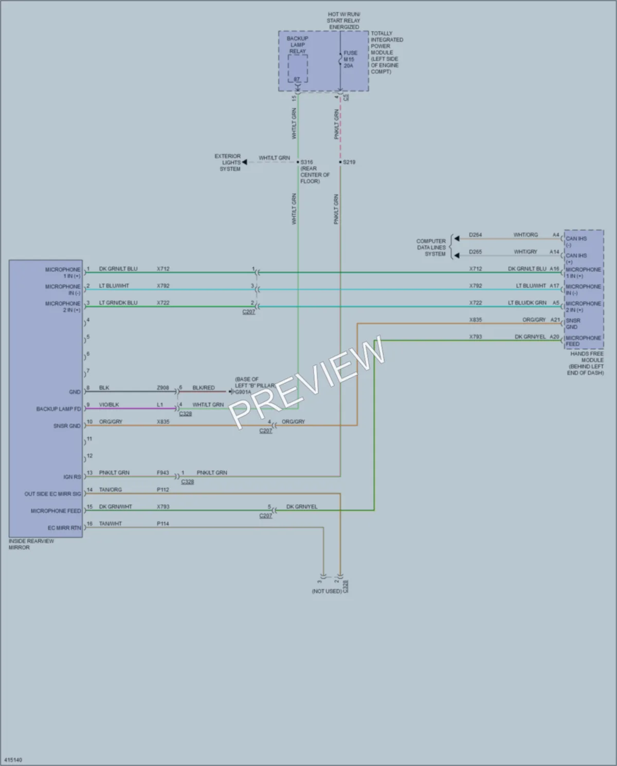 2013 Ram CV Power Mirrors wiring diagram preview