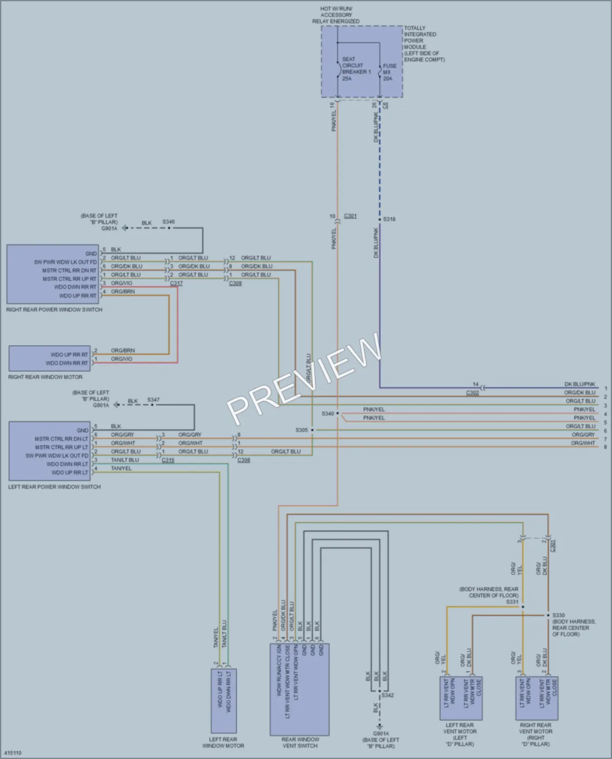 2013 Ram CV Power Windows wiring diagram preview
