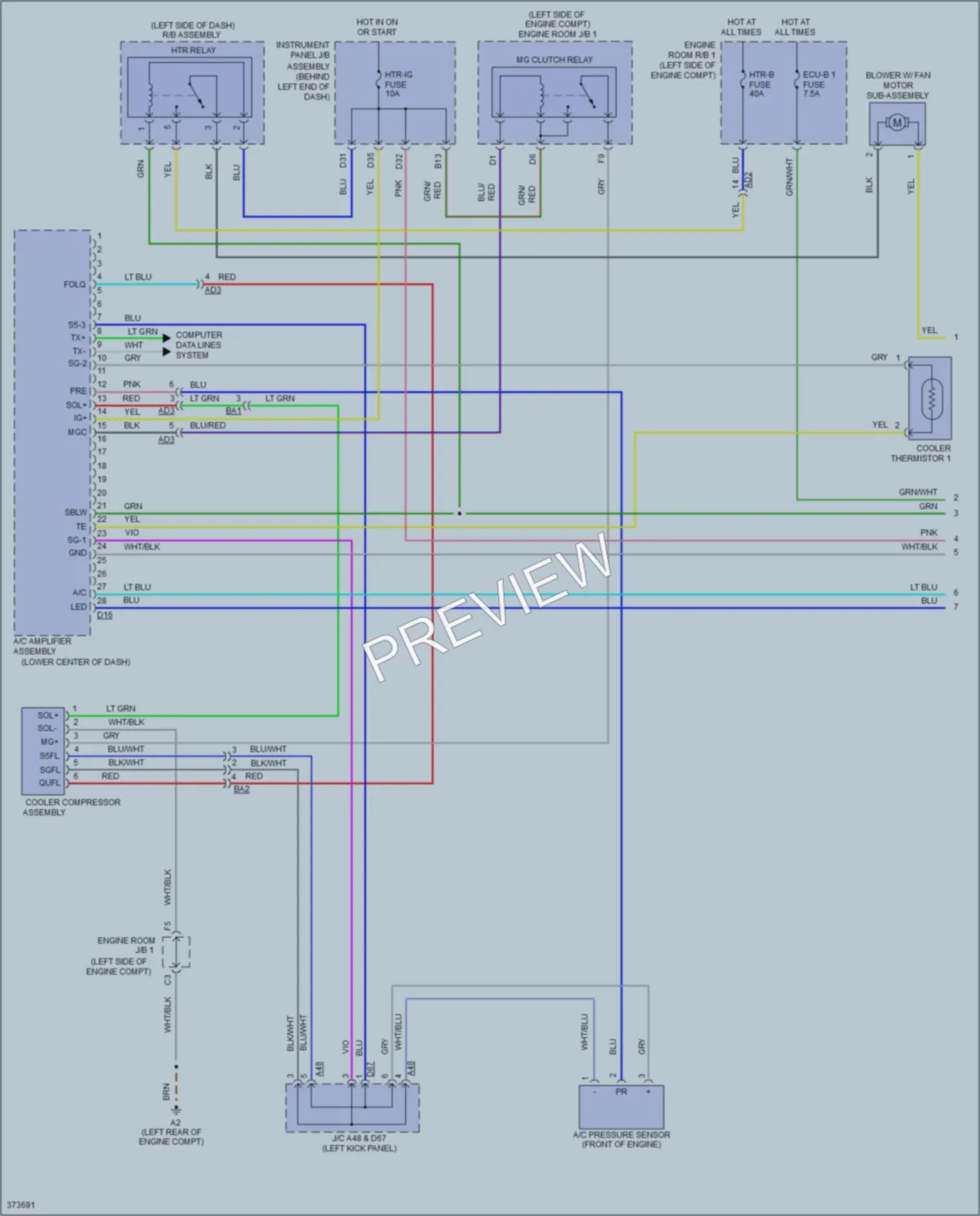 2013 Scion iQ Air Conditioning wiring diagram preview