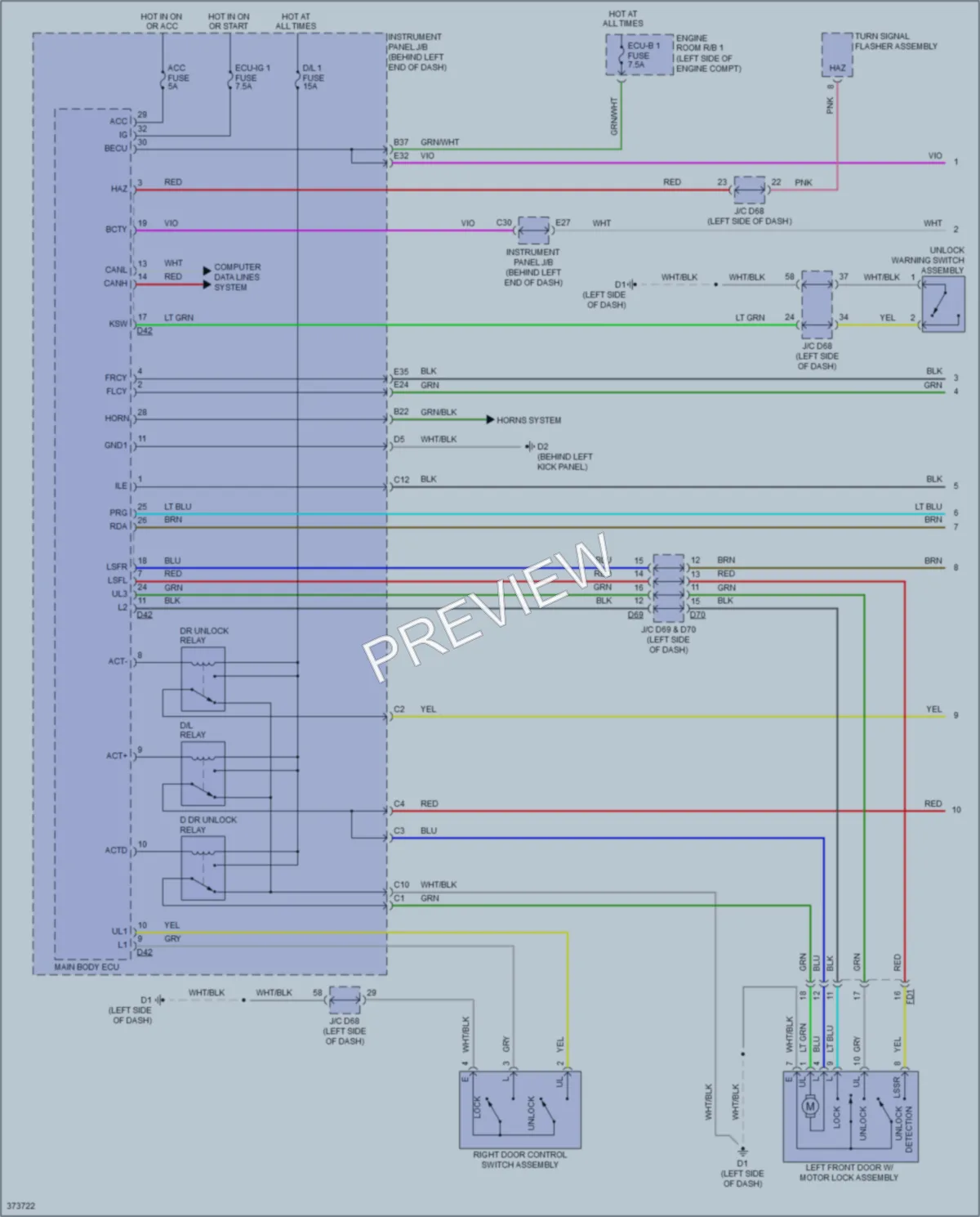 2013 Scion iQ Power Door Locks wiring diagram preview
