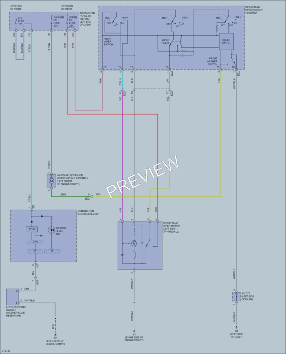 2013 Scion iQ Wiper Washer wiring diagram preview