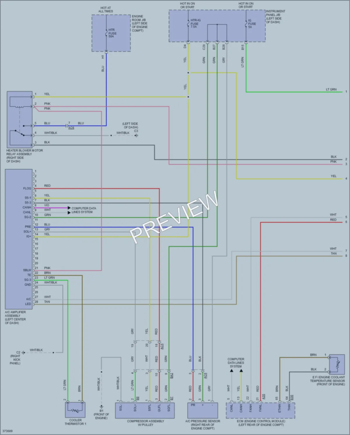 2013 Scion tC Air Conditioning wiring diagram preview