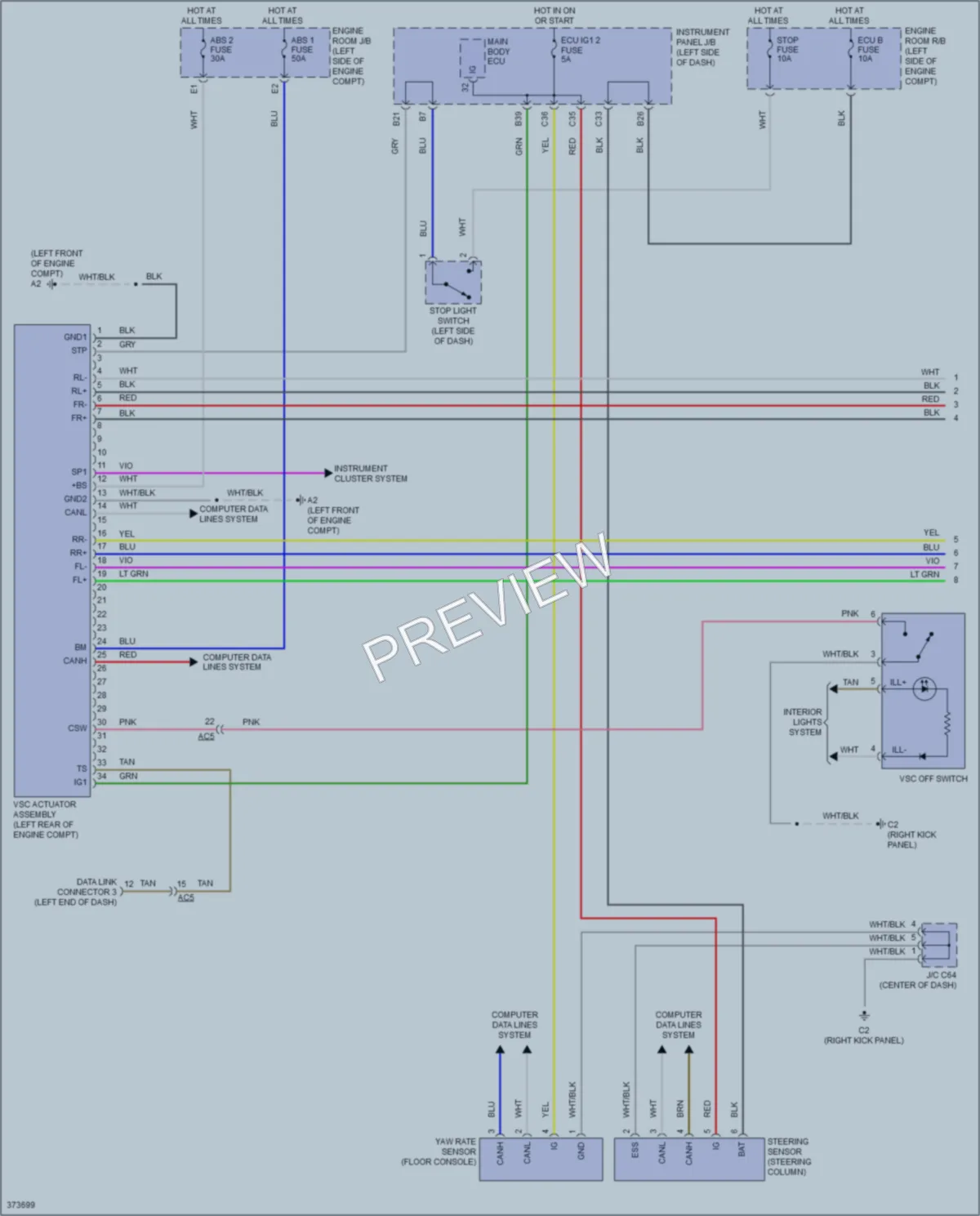 2013 Scion tC Anti Lock Brakes wiring diagram preview