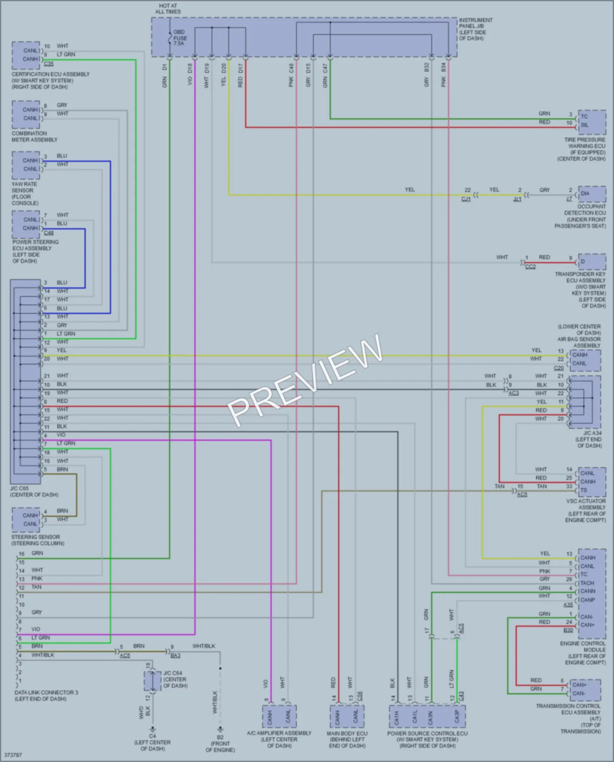 2013 Scion tC Computer Data Lines wiring diagram preview