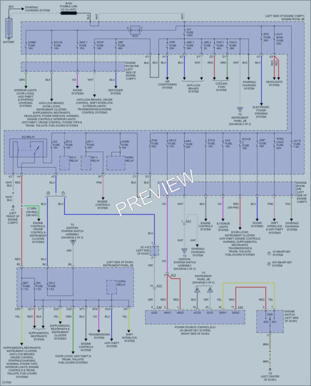 2013 Scion tC Power Distribution wiring diagram preview