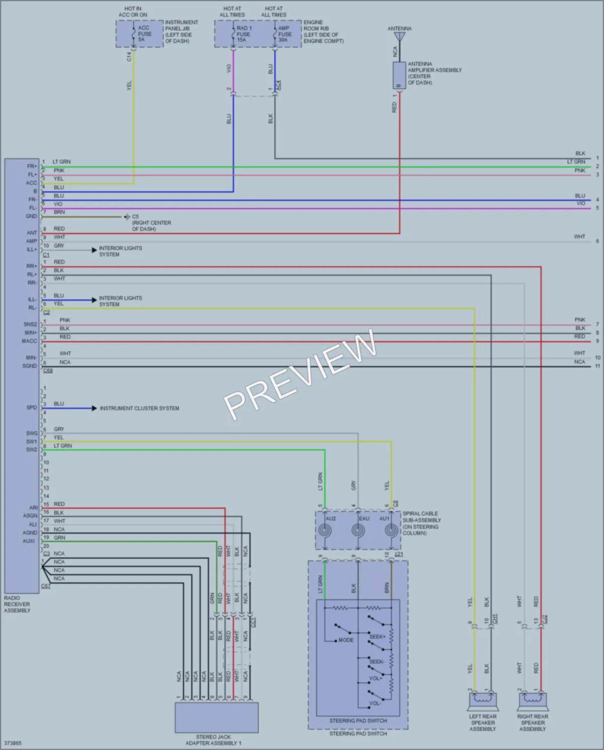 2013 Scion tC Radio wiring diagram preview