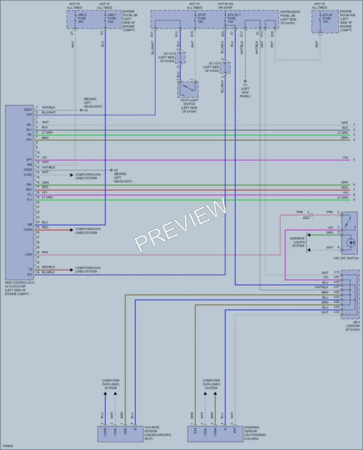2013 Scion xB Anti Lock Brakes wiring diagram preview