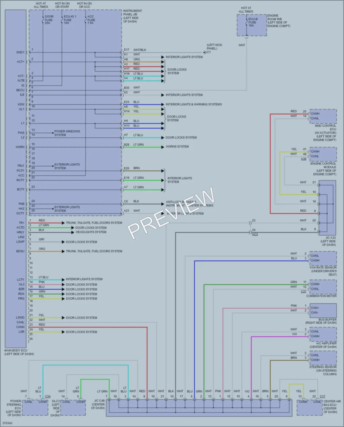 2013 Scion xB Body Control Modules wiring diagram preview