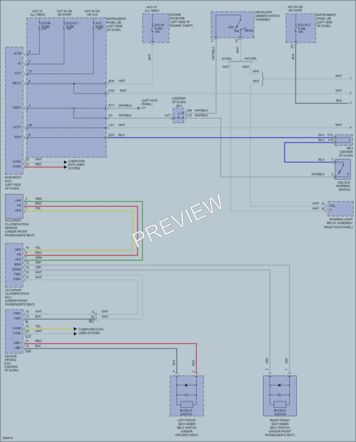 2013 Scion xB Warning Systems wiring diagram preview