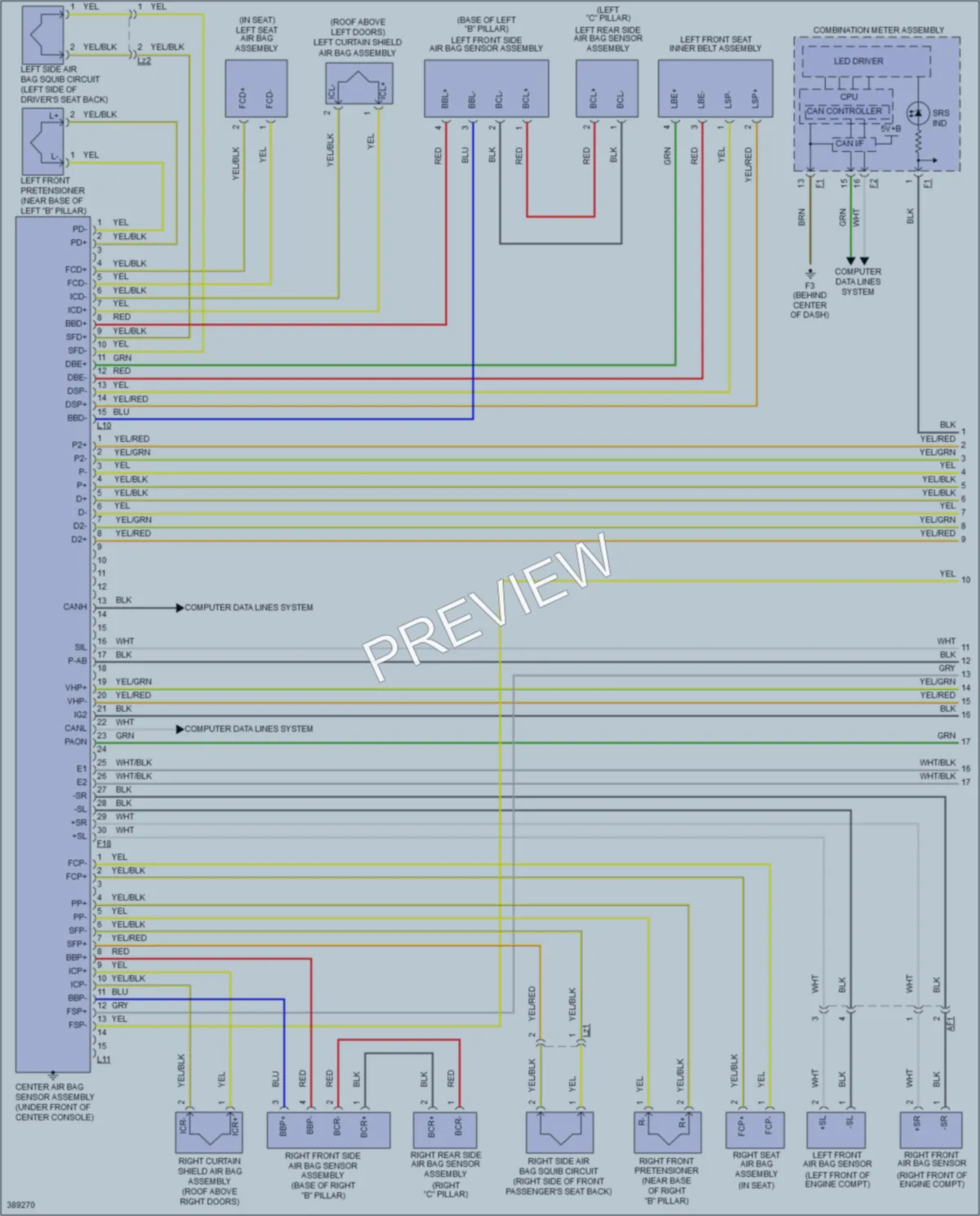 2013 Scion xD Supplemental Restraints wiring diagram preview