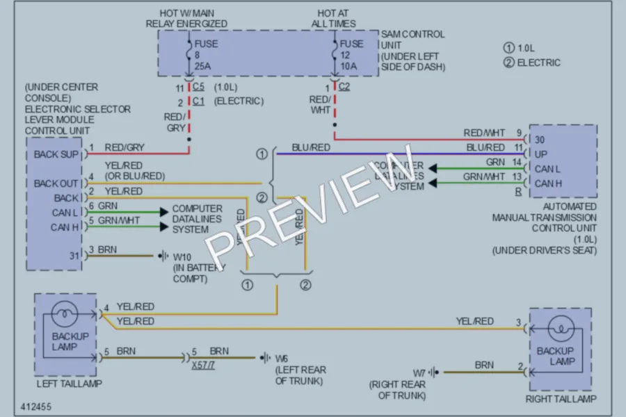 2013 Smart fortwo Exterior Lights wiring diagram preview