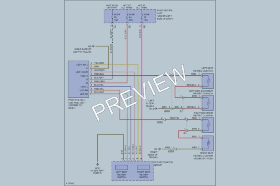 2013 Smart fortwo Power Seats wiring diagram preview