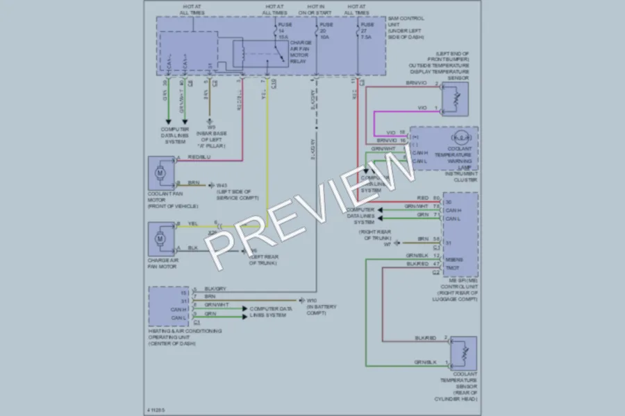 2013 Smart fortwoelectric Cooling Fan wiring diagram preview