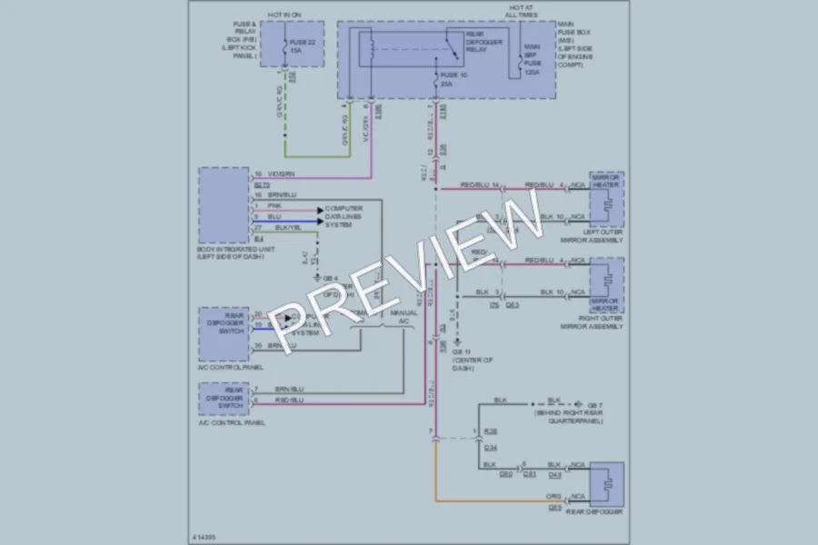 2013 Subaru Forester Defoggers wiring diagram preview