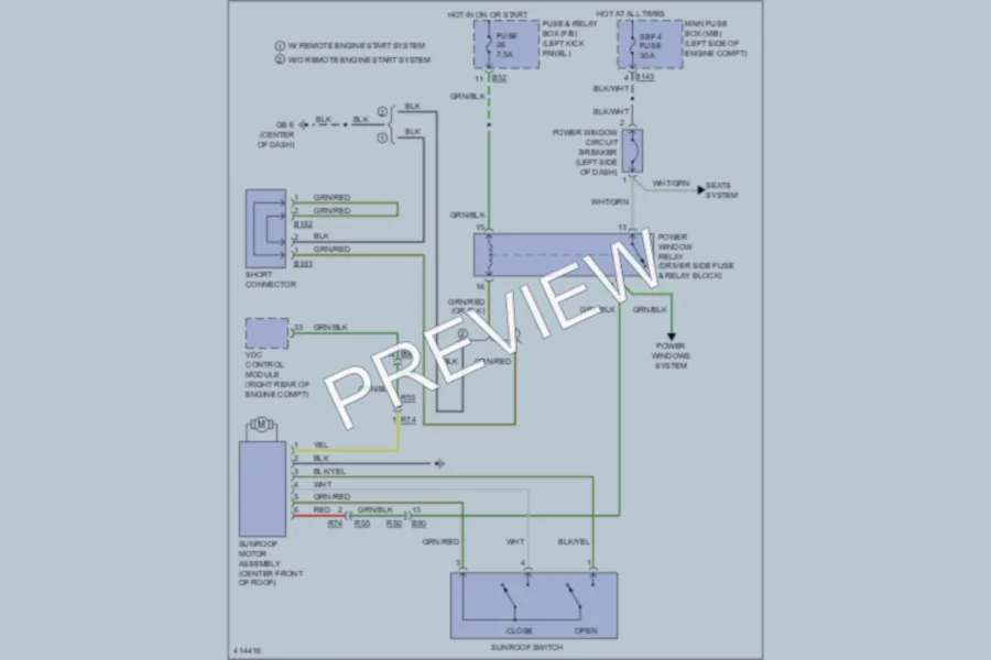 2013 Subaru Forester Power Top Sunroof wiring diagram preview