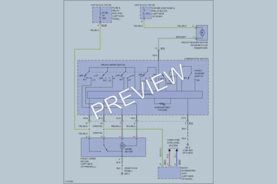 2013 Subaru Forester Wiper Washer wiring diagram preview
