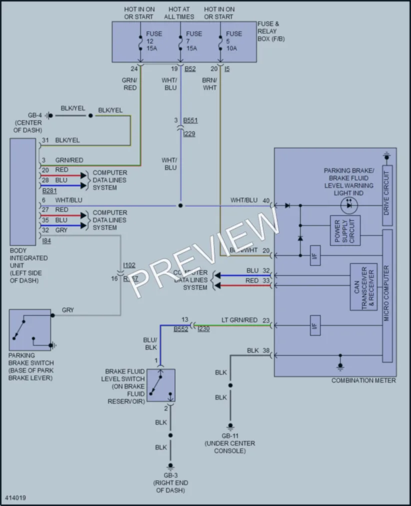 2013 Subaru 2.0L Eng Shift Interlock wiring diagram preview