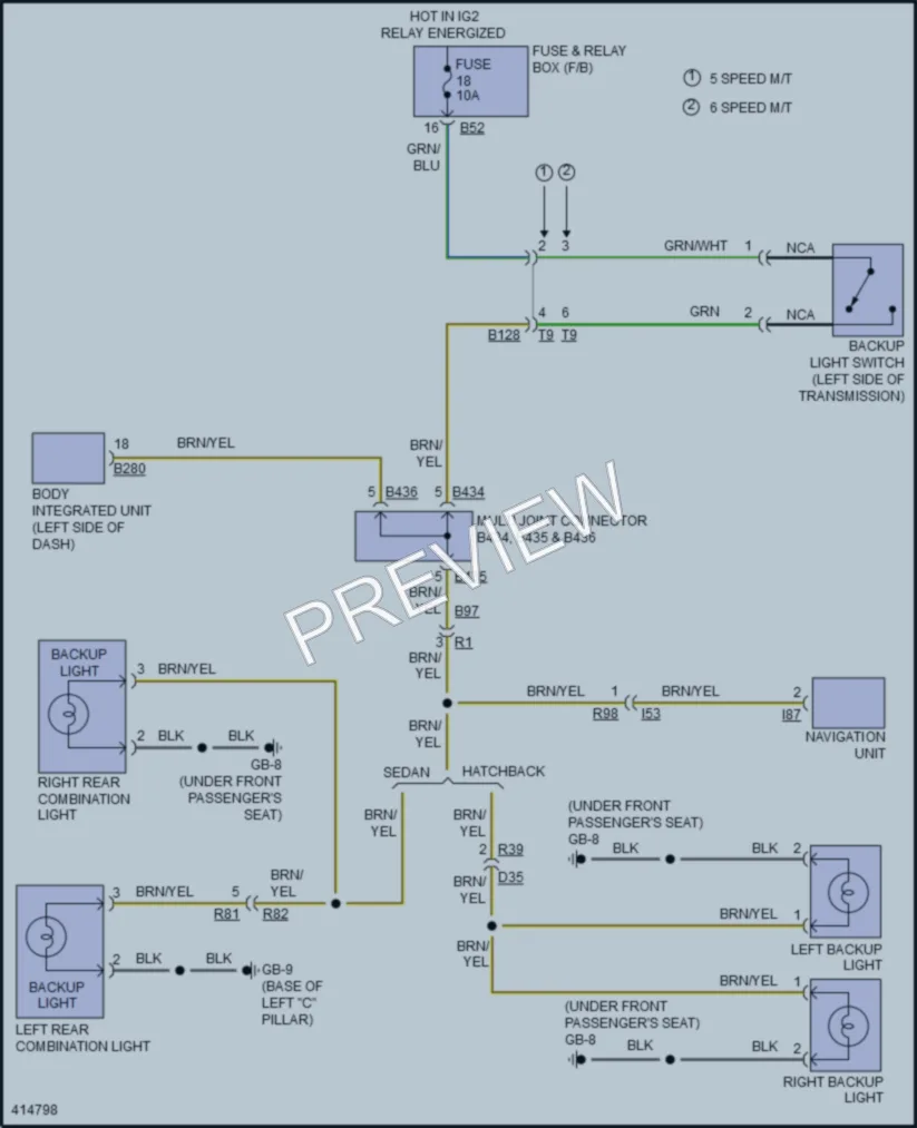 2013 Subaru 2.5L Eng Exterior Lights wiring diagram preview