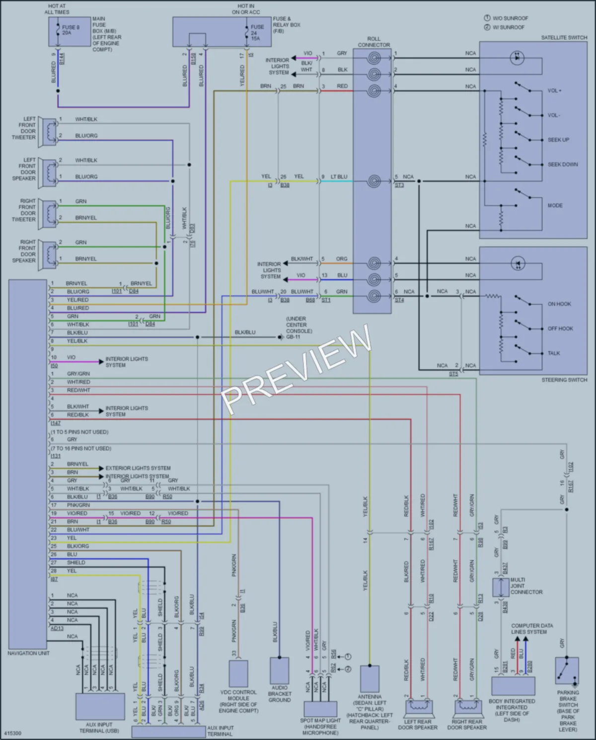 2013 Subaru 2.5L Eng Navigation wiring diagram preview