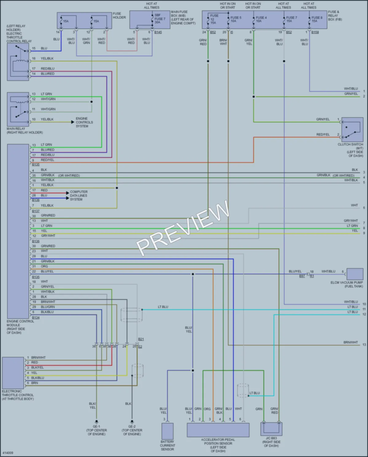 2013 Subaru 2.0L Eng Cruise Control wiring diagram preview