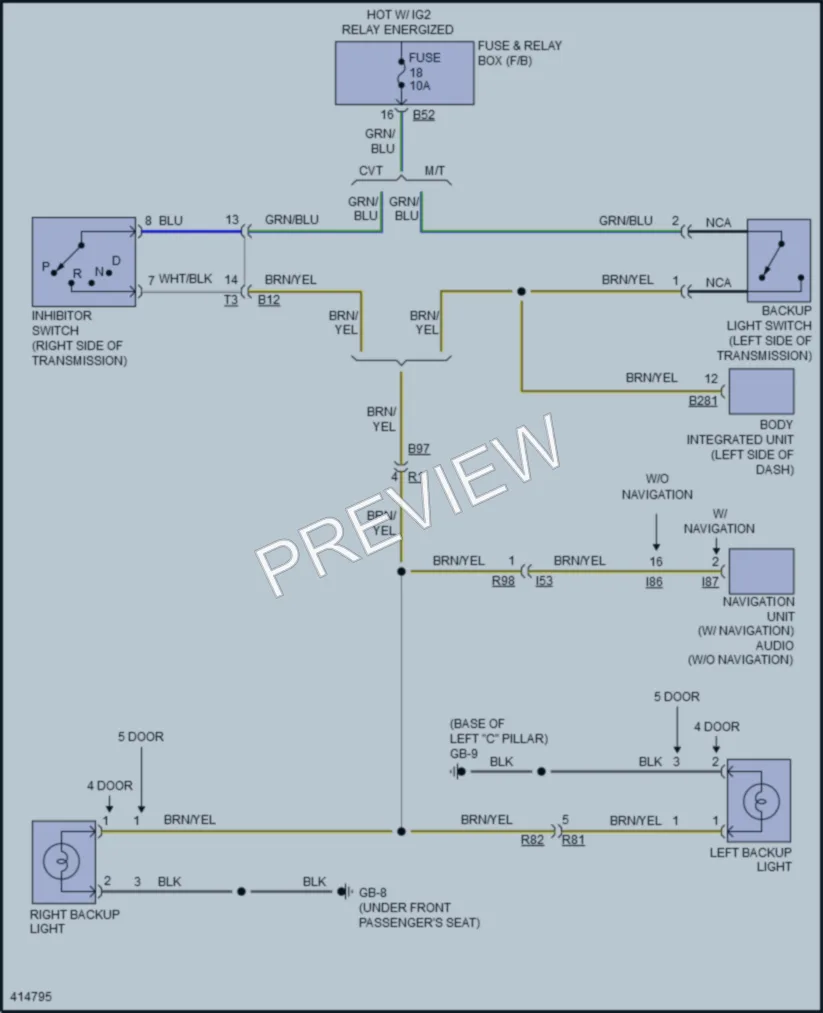 2013 Subaru 2.0L Eng Exterior Lights wiring diagram preview