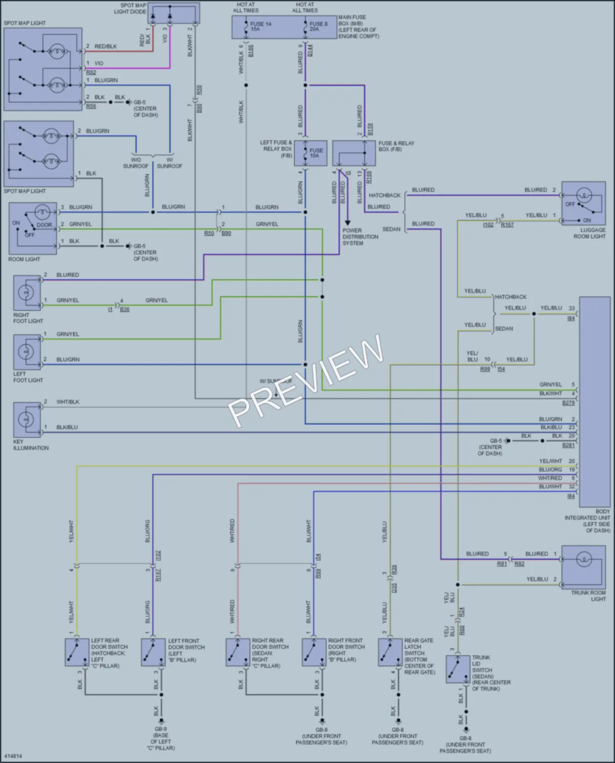 2013 Subaru 2.5L Eng Interior Lights wiring diagram preview