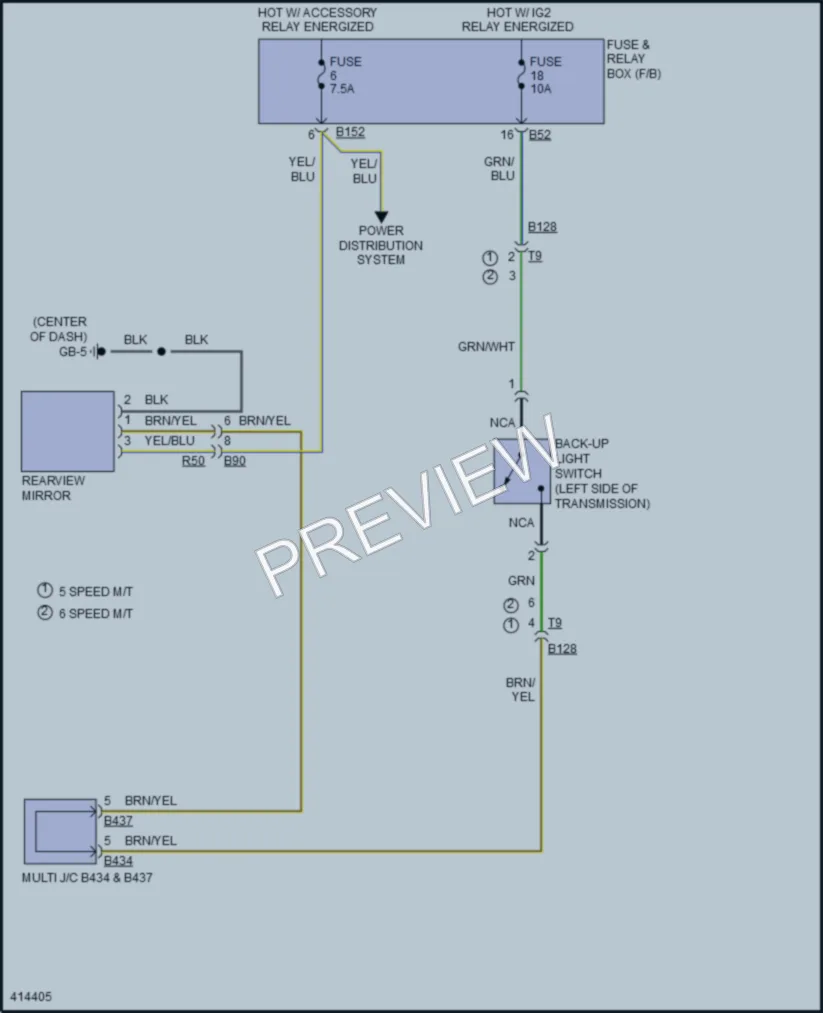 2013 Subaru 2.5L Eng Power Mirrors wiring diagram preview