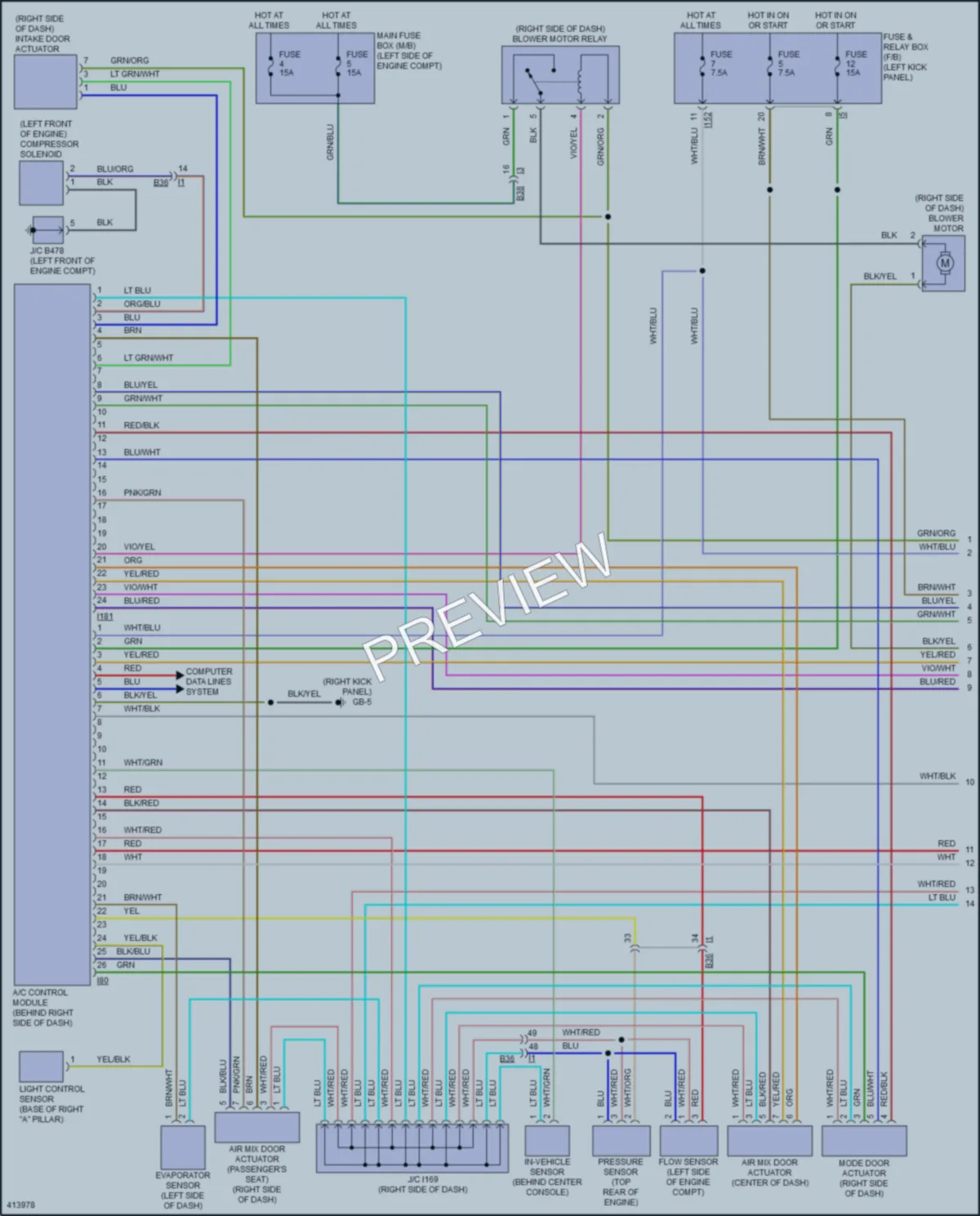 2013 Subaru Legacy Air Conditioning wiring diagram preview