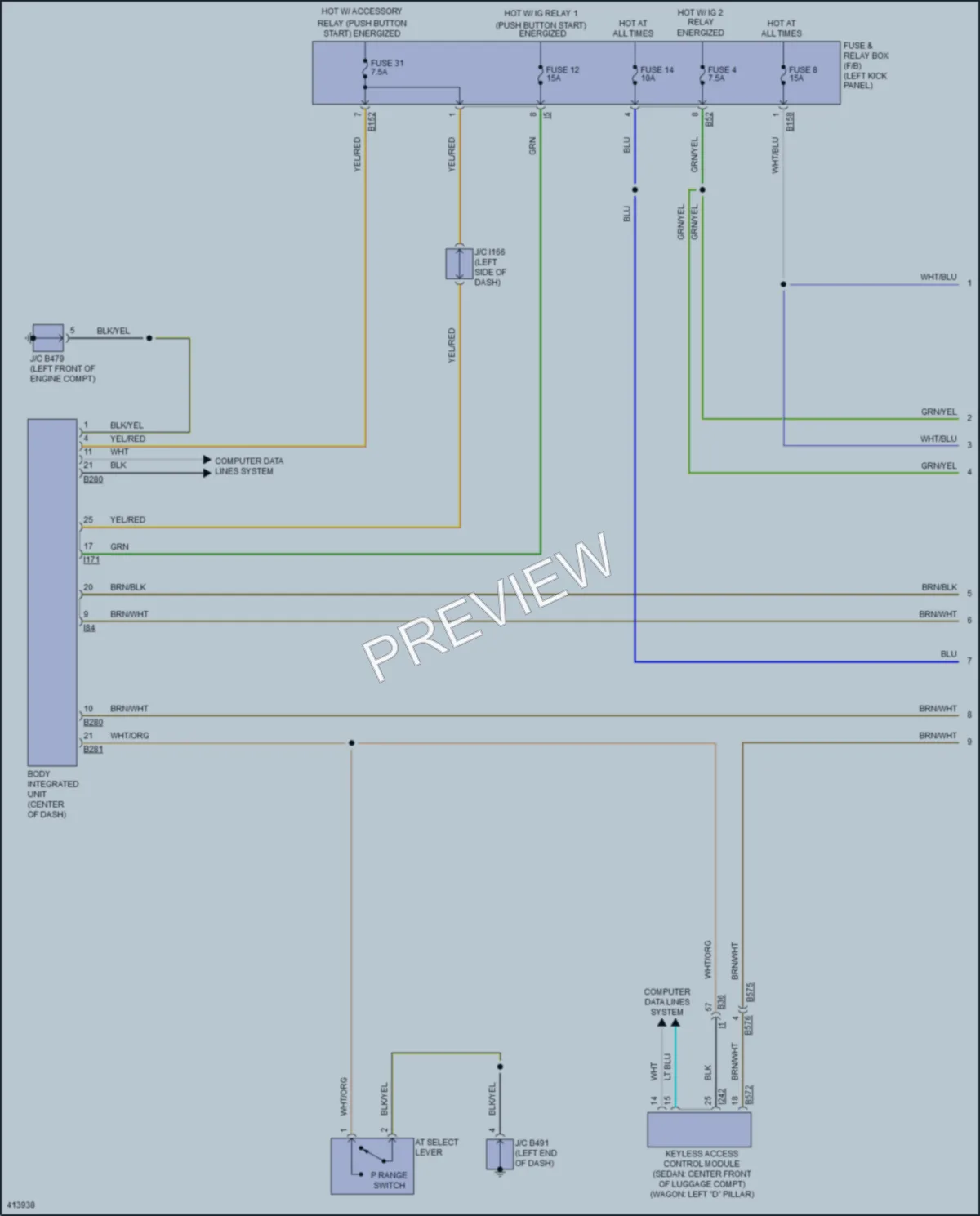 2013 Subaru Outback Starting Charging wiring diagram preview