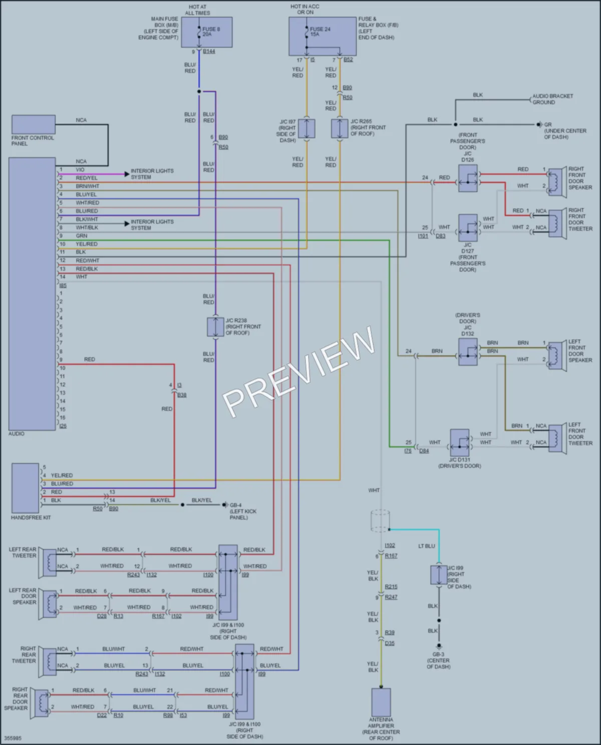 2013 Subaru Tribeca Radio wiring diagram preview