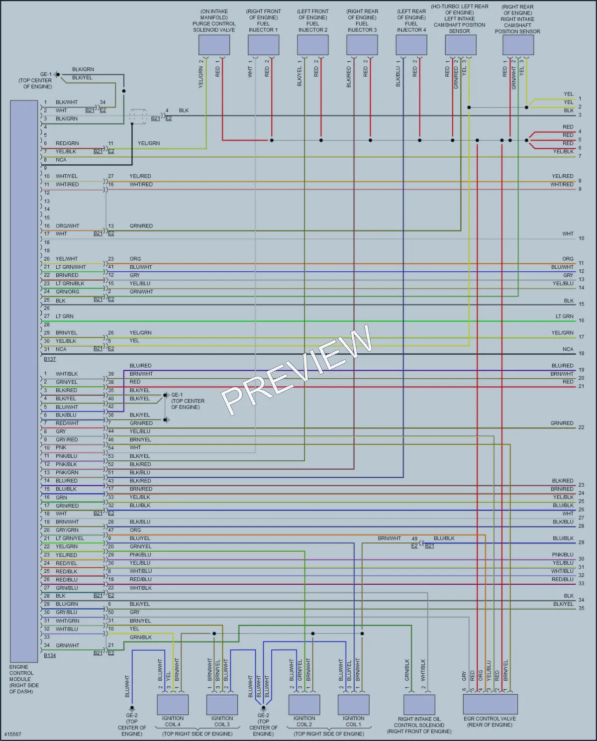 2013 Subaru XVCrosstrek Engine Performance wiring diagram preview