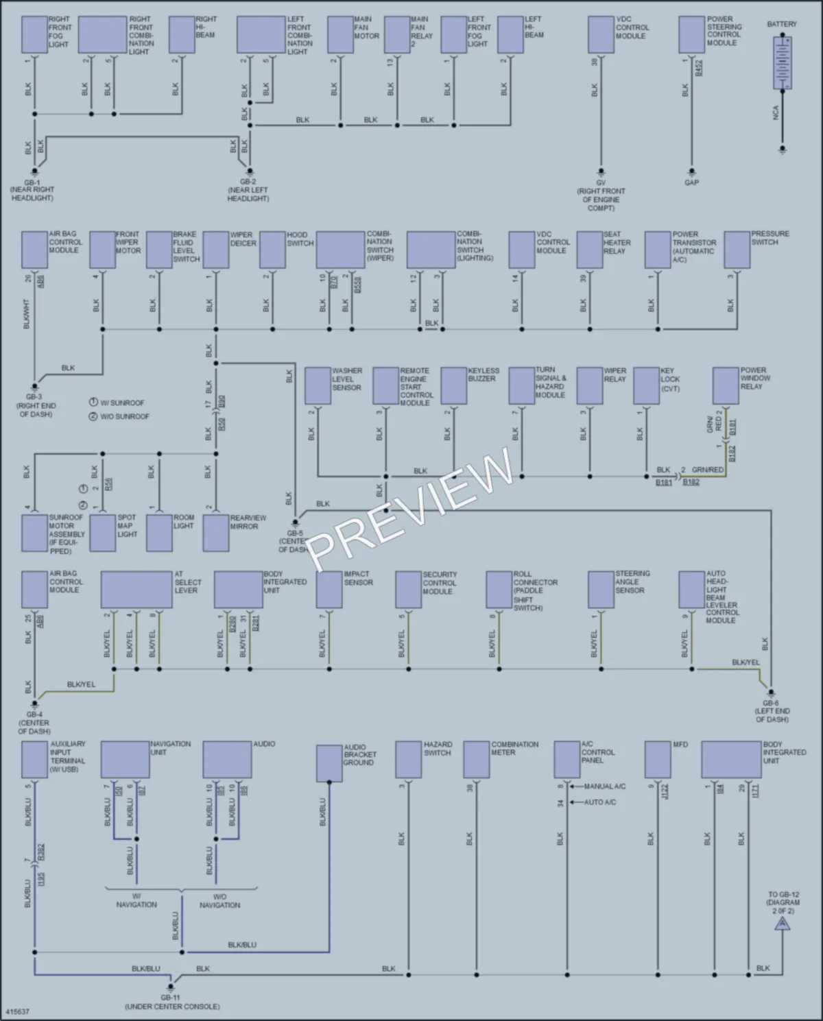 2013 Subaru XVCrosstrek Ground Distribution wiring diagram preview