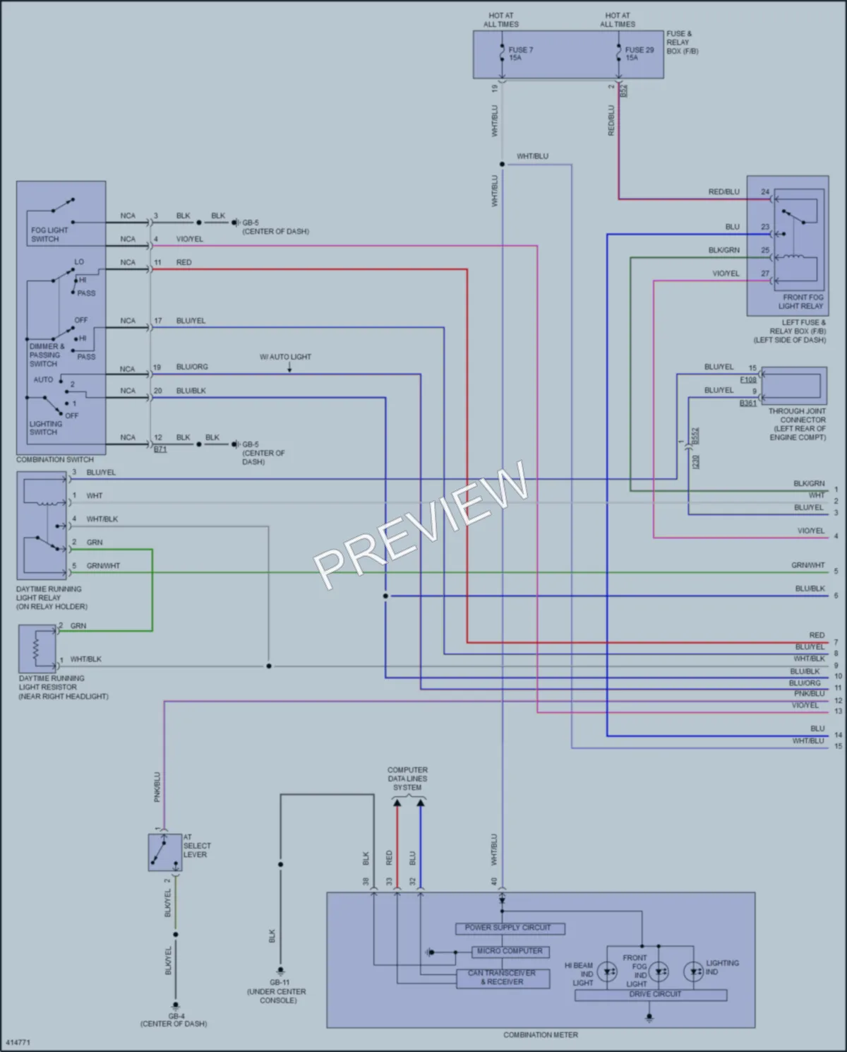 2013 Subaru XVCrosstrek Headlights wiring diagram preview