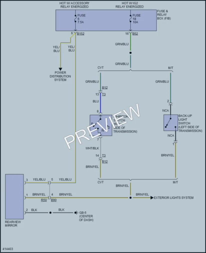 2013 Subaru XVCrosstrek Power Mirrors wiring diagram preview