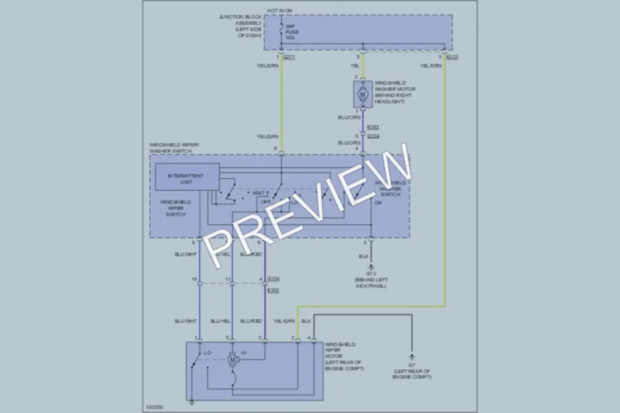 2013 Suzuki SX4 Wiper Washer wiring diagram preview