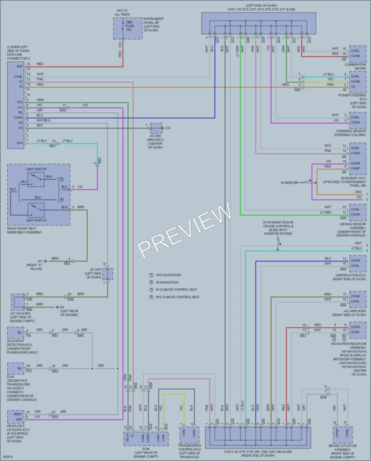 2013 Toyota Avalon Computer Data Lines wiring diagram preview