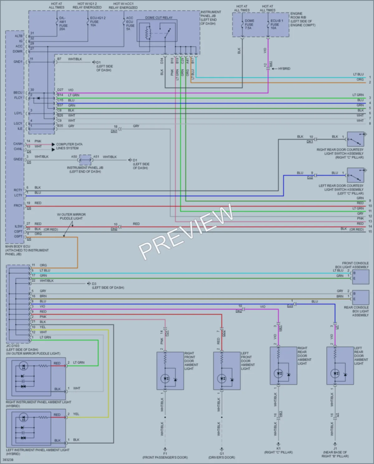 2013 Toyota Avalon Interior Lights wiring diagram preview