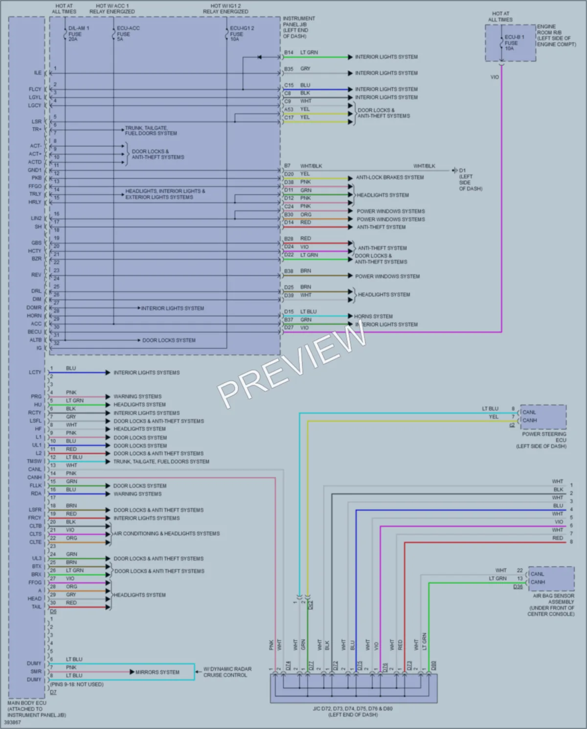 2013 Toyota AvalonHybrid Body Control Modules wiring diagram preview