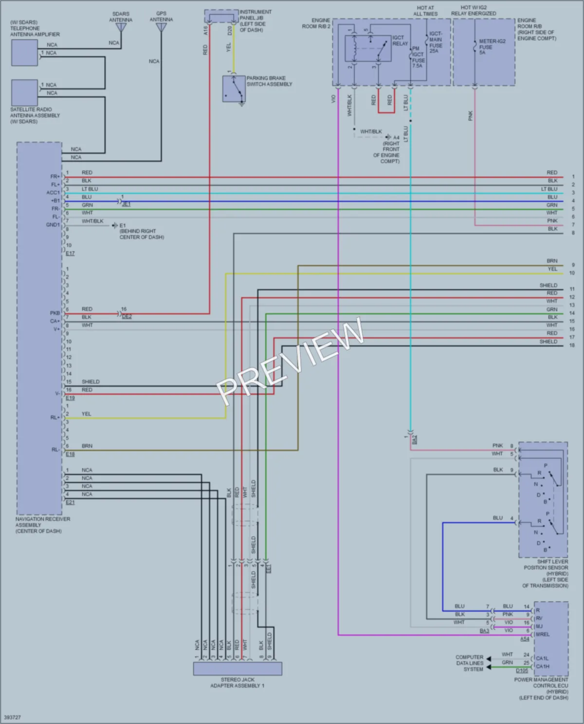 2013 Toyota AvalonHybrid Radio wiring diagram preview