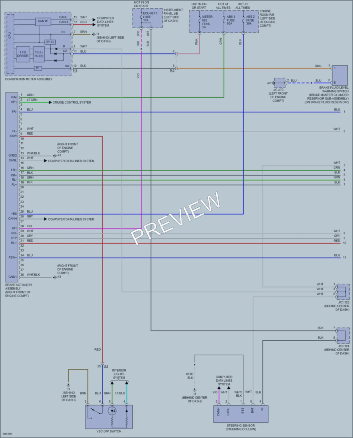 2013 Toyota Camry Anti Lock Brakes wiring diagram preview
