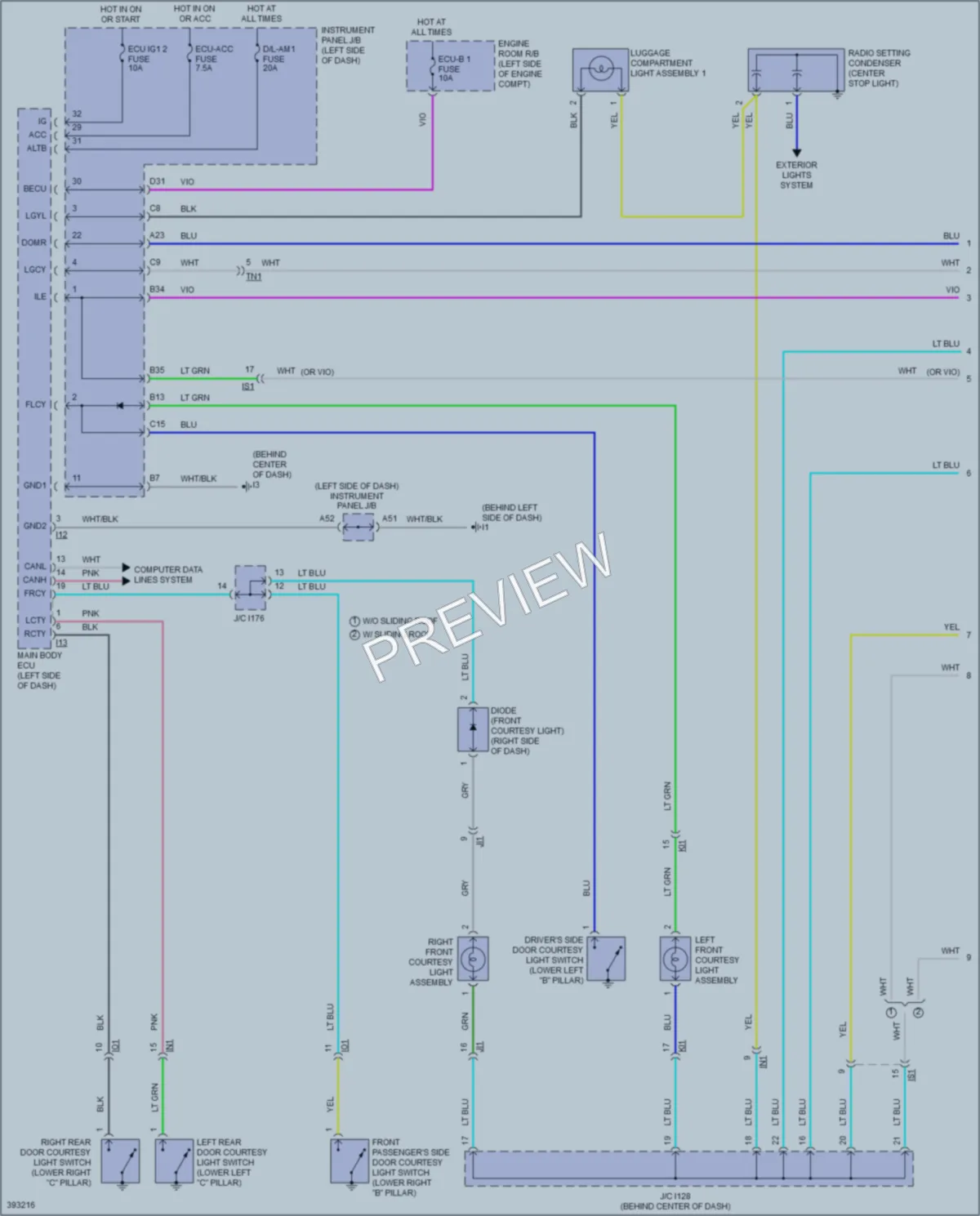2013 Toyota Camry Interior Lights wiring diagram preview