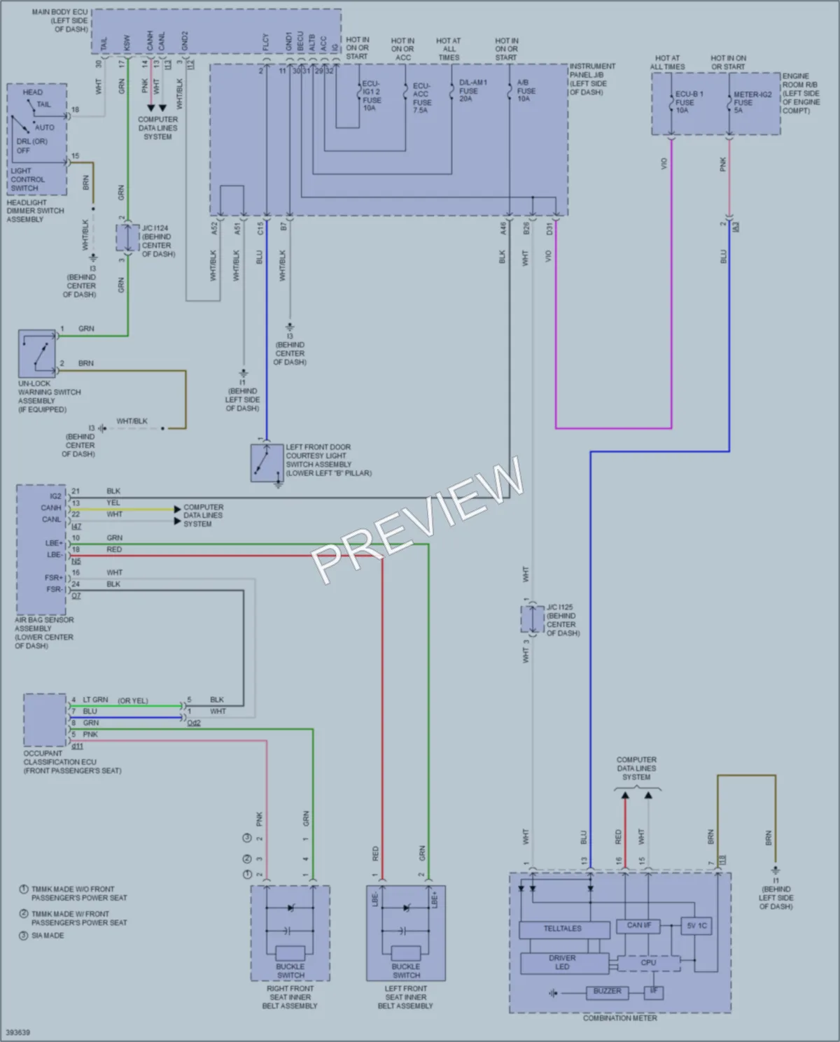 2013 Toyota Camry Warning Systems wiring diagram preview