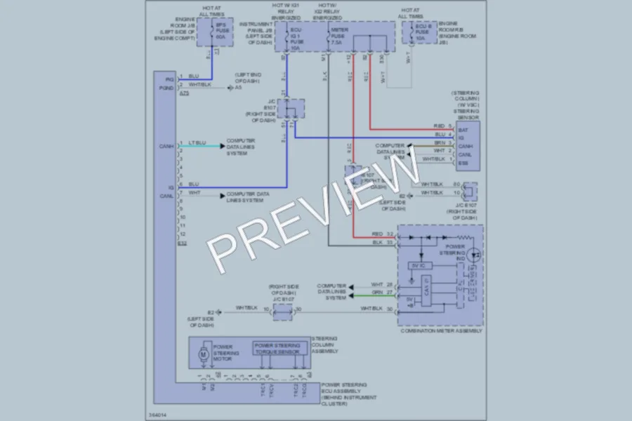 2013 Toyota Corolla Electronic Power Steering wiring diagram preview