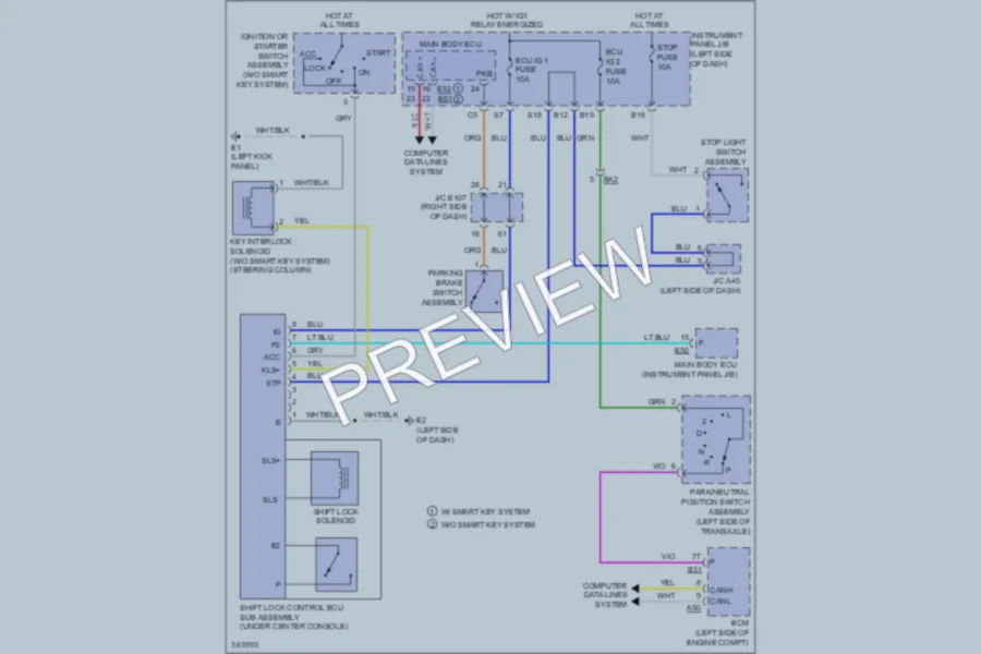 2013 Toyota Corolla Shift Interlock wiring diagram preview