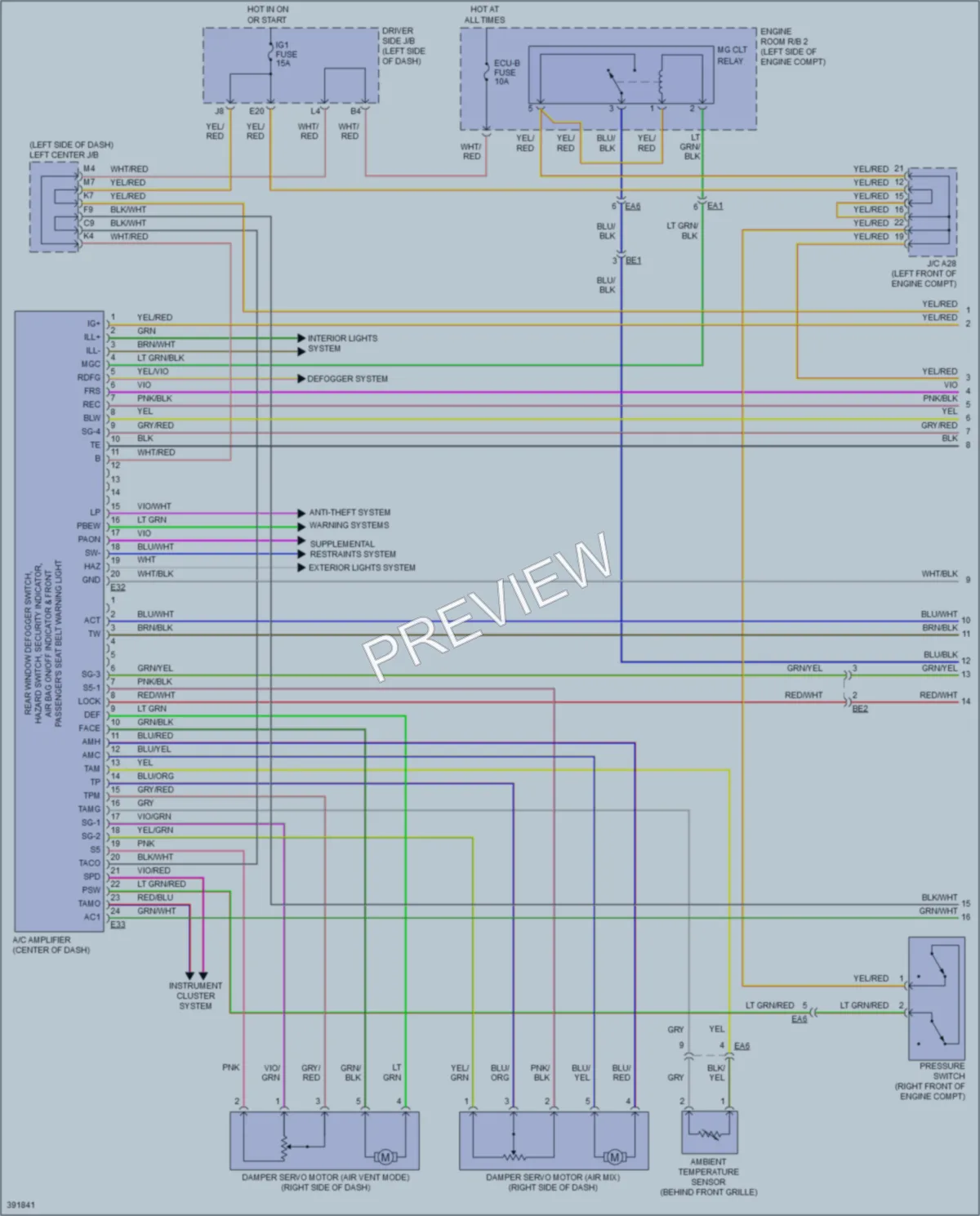 2013 Toyota FJCruiser Air Conditioning wiring diagram preview