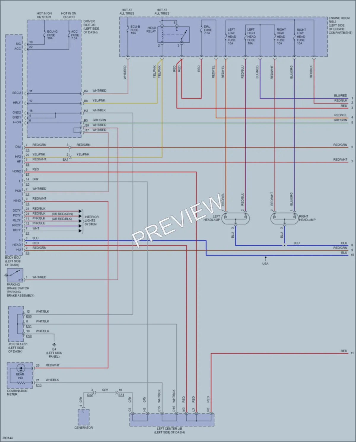 2013 Toyota FJCruiser Headlights wiring diagram preview