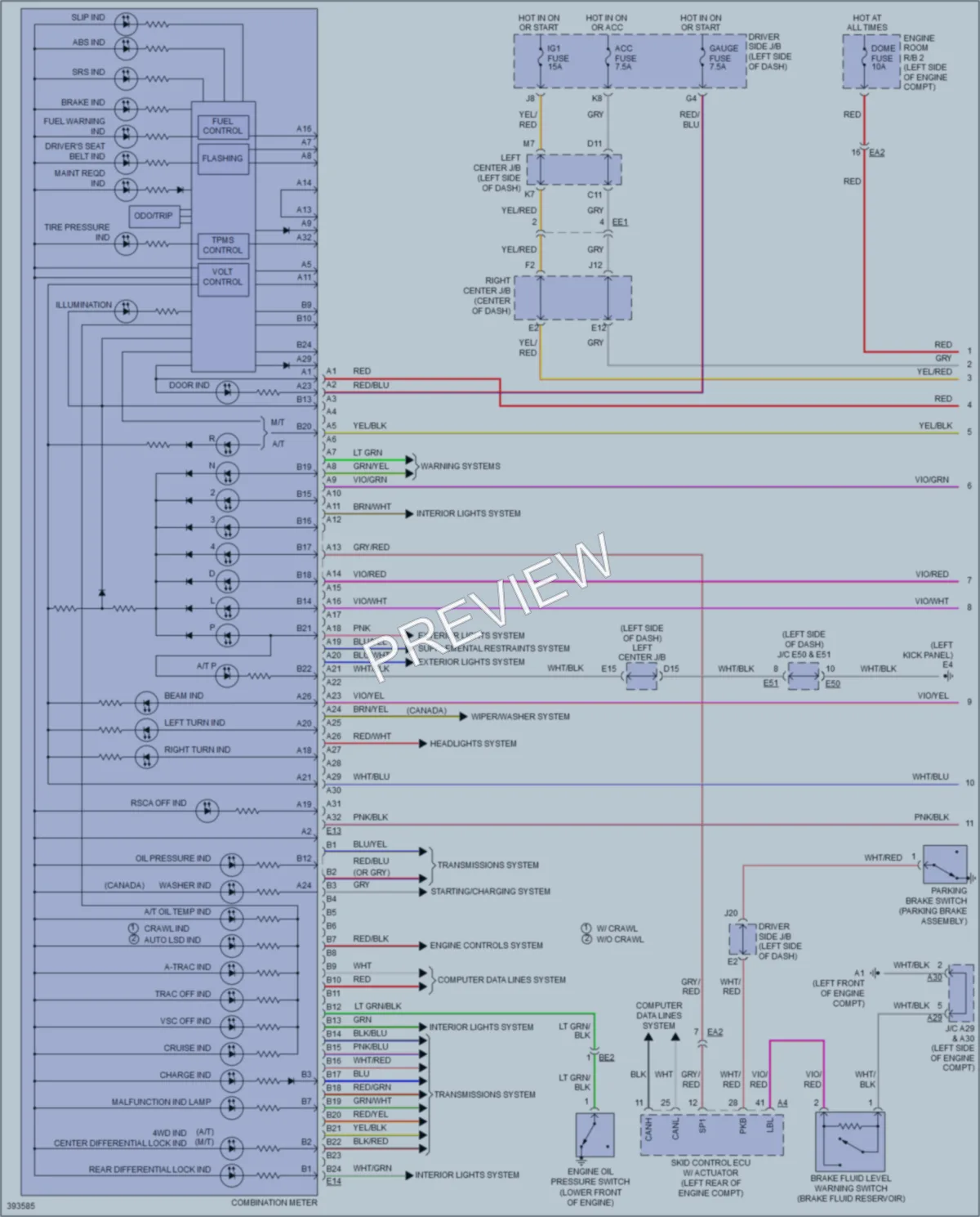 2013 Toyota FJCruiser Instrument Cluster wiring diagram preview