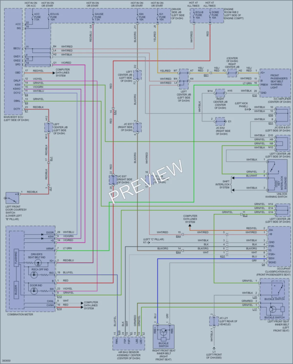 2013 Toyota FJCruiser Warning Systems wiring diagram preview
