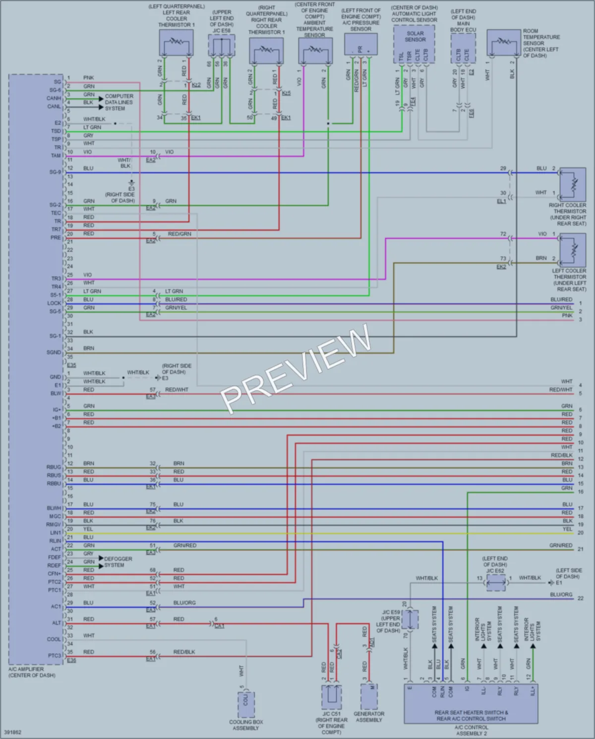 2013 Toyota LandCruiser Air Conditioning wiring diagram preview